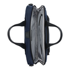 Lieblingstasche Tumi Alpha medium 15-inch expandable navy blue briefcase with open interior and black leather handles