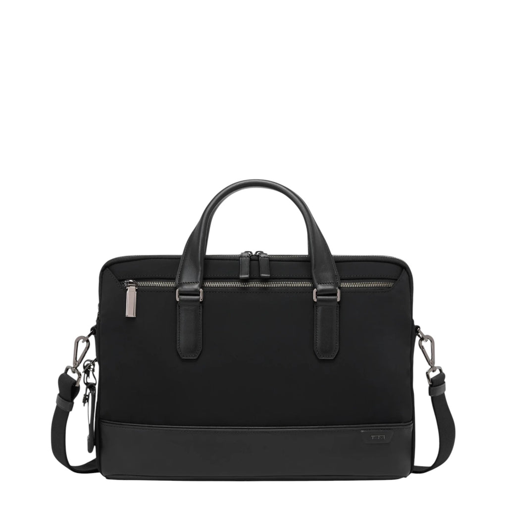 Lieblingstasche Tumi Harrison Sycamore slim black nylon briefcase with leather trim and detachable shoulder strap