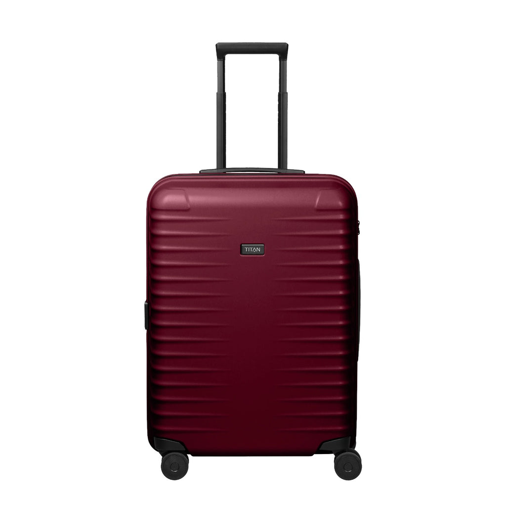 Lieblingstasche UPGRADE 4w medium trolley suitcase in deep red with a textured hard shell and black handle