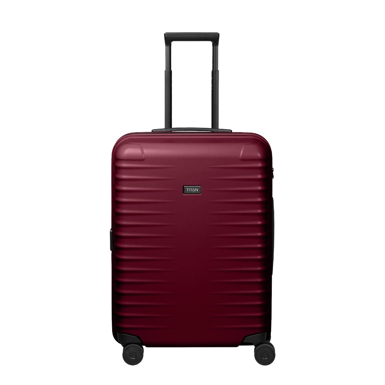 Lieblingstasche UPGRADE 4w medium trolley suitcase in deep red with a textured hard shell and black handle