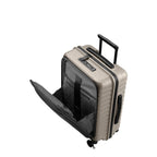 Lieblingstasche UPGRADE 4w Trolley S VT in beige with a front-opening laptop compartment and integrated TSA lock.
