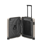 Lieblingstasche UPGRADE 4w Trolley S20 in beige with open interior featuring zippered compartments and mesh lining