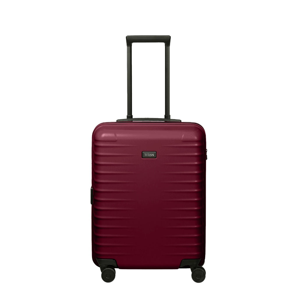 Lieblingstasche UPGRADE 4w Trolley S20 in dark red with a hard shell, telescopic handle, and four spinner wheels.