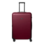 Lieblingstasche UPGRADE 4w Trolley L in dark red with a hard shell, telescopic handle, and four smooth wheels.