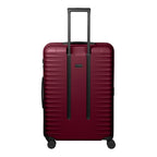 Lieblingstasche UPGRADE 4w Trolley L in dark red with a hard shell, telescopic handle, and four spinner wheels.