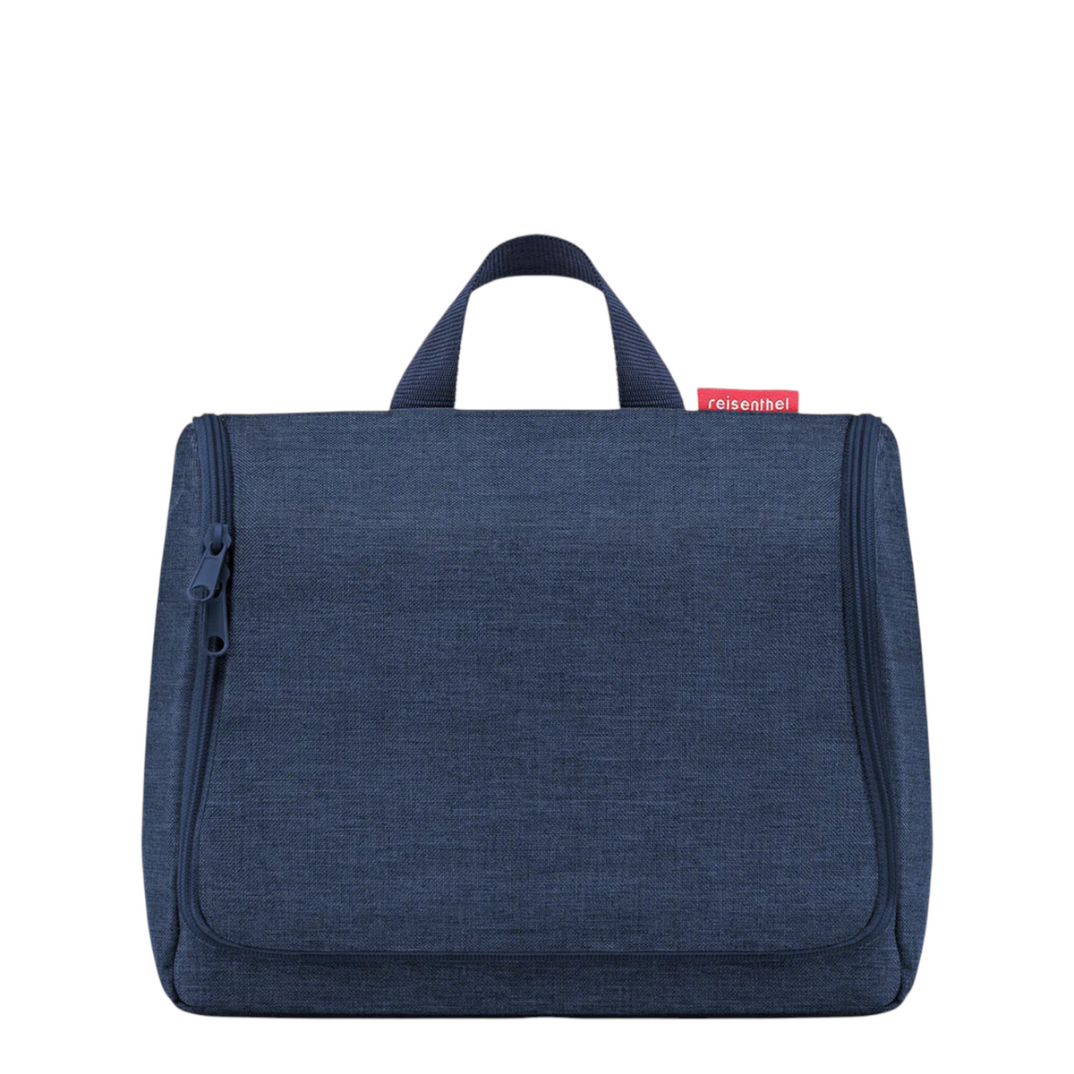 Lieblingstasche Toiletbag XL in dark blue fabric with a top handle and zipper closure for travel organization