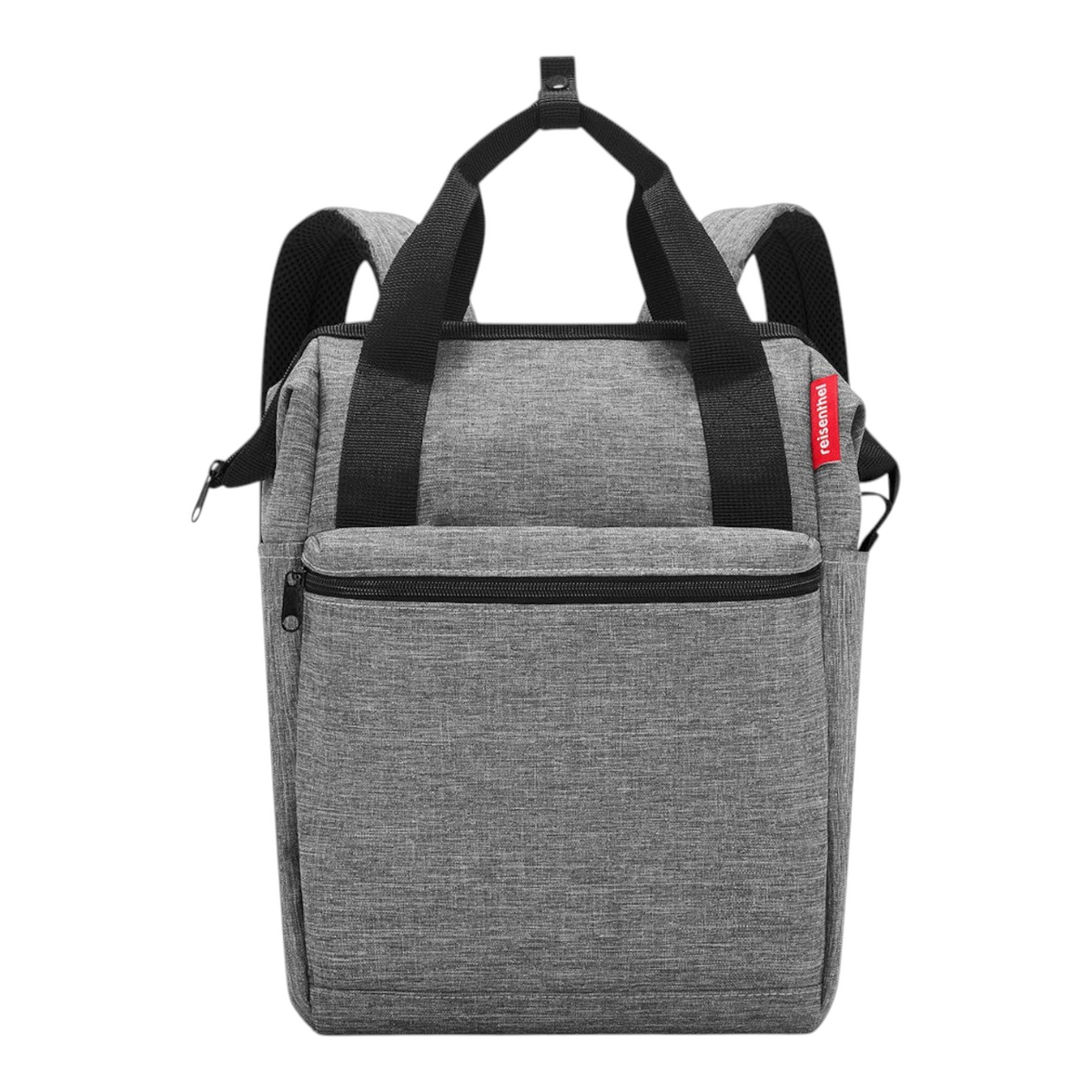 Lieblingstasche Allrounder R insulated grey backpack with top handles and front zipper pocket for food and drinks