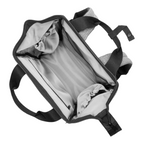 Lieblingstasche Allrounder R insulated backpack with grey fabric interior, zippered opening, and side pockets.