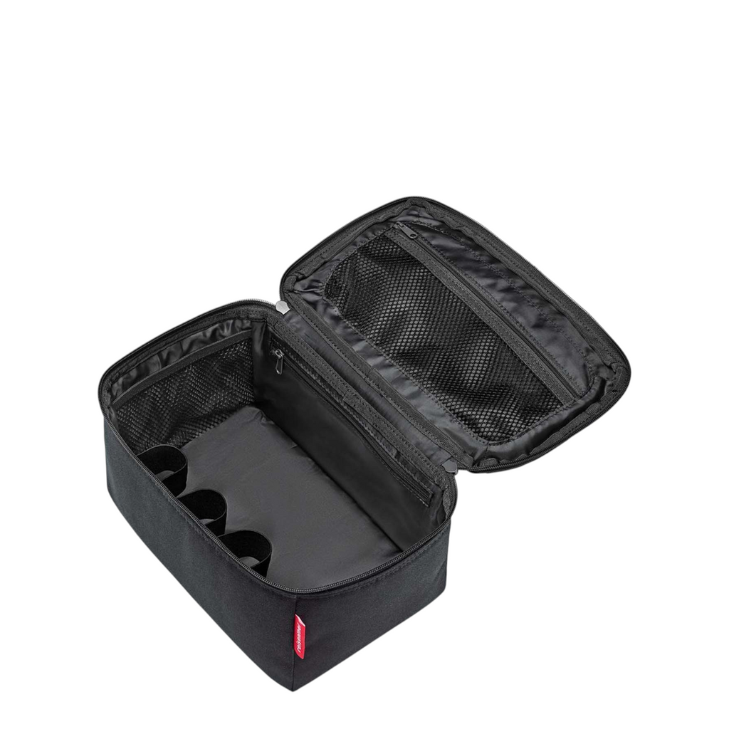 Lieblingstasche black beauty case with interior mesh pockets and elastic holders for organized makeup storage