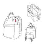 Lieblingstasche Allrounder R insulated backpack and tote bag with zipper opening and adjustable straps in line art
