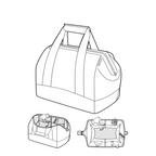 Lieblingstasche Allrounder M travel bag with internal compartments and padded shoulder strap in a line art illustration