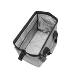Lieblingstasche Allrounder M grey travel bag with open top, internal pockets, and padded polyester construction.