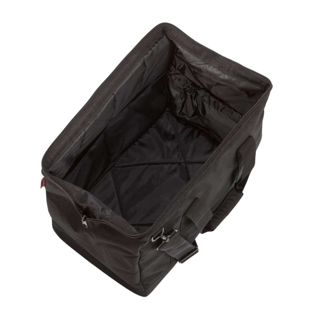 Lieblingstasche Allrounder L spacious black travel bag with metal frame opening and padded interior lining