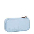 Lieblingstasche Satch pencil case in light blue recycled PET material with embroidered logo and brown zipper pull