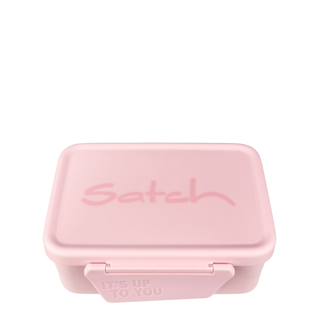 Lieblingstasche stainless steel lunch box in light pink with Satch branding and secure locking lid