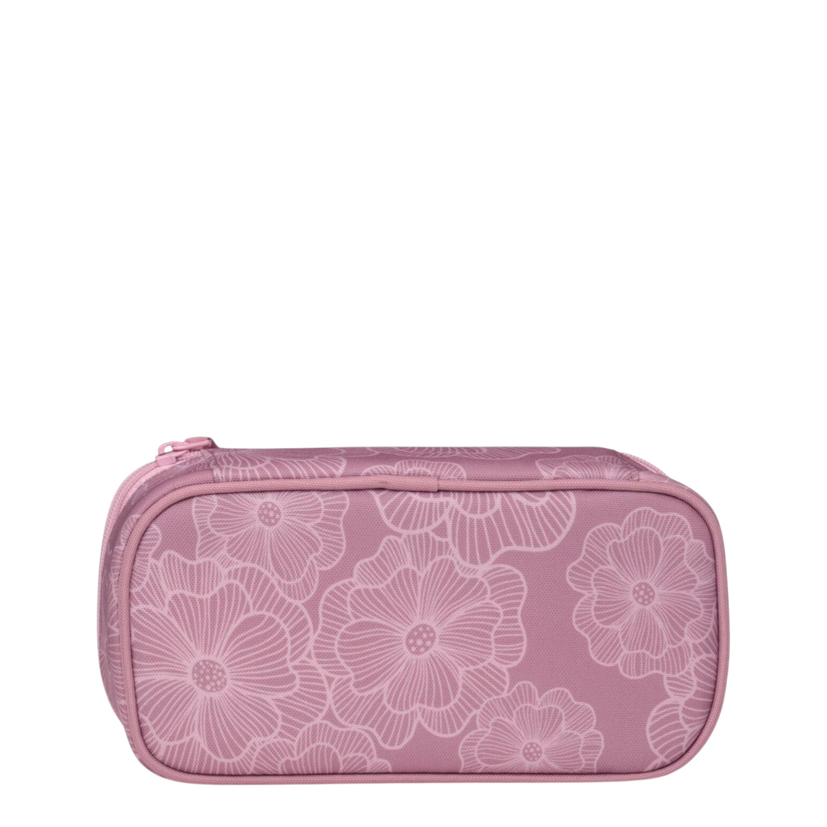 Lieblingstasche Satch Schlamperbox pencil case in dusty pink with a white floral pattern made from recycled PET