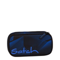 Lieblingstasche Satch pencil case in black and blue with geometric line pattern and zip closure