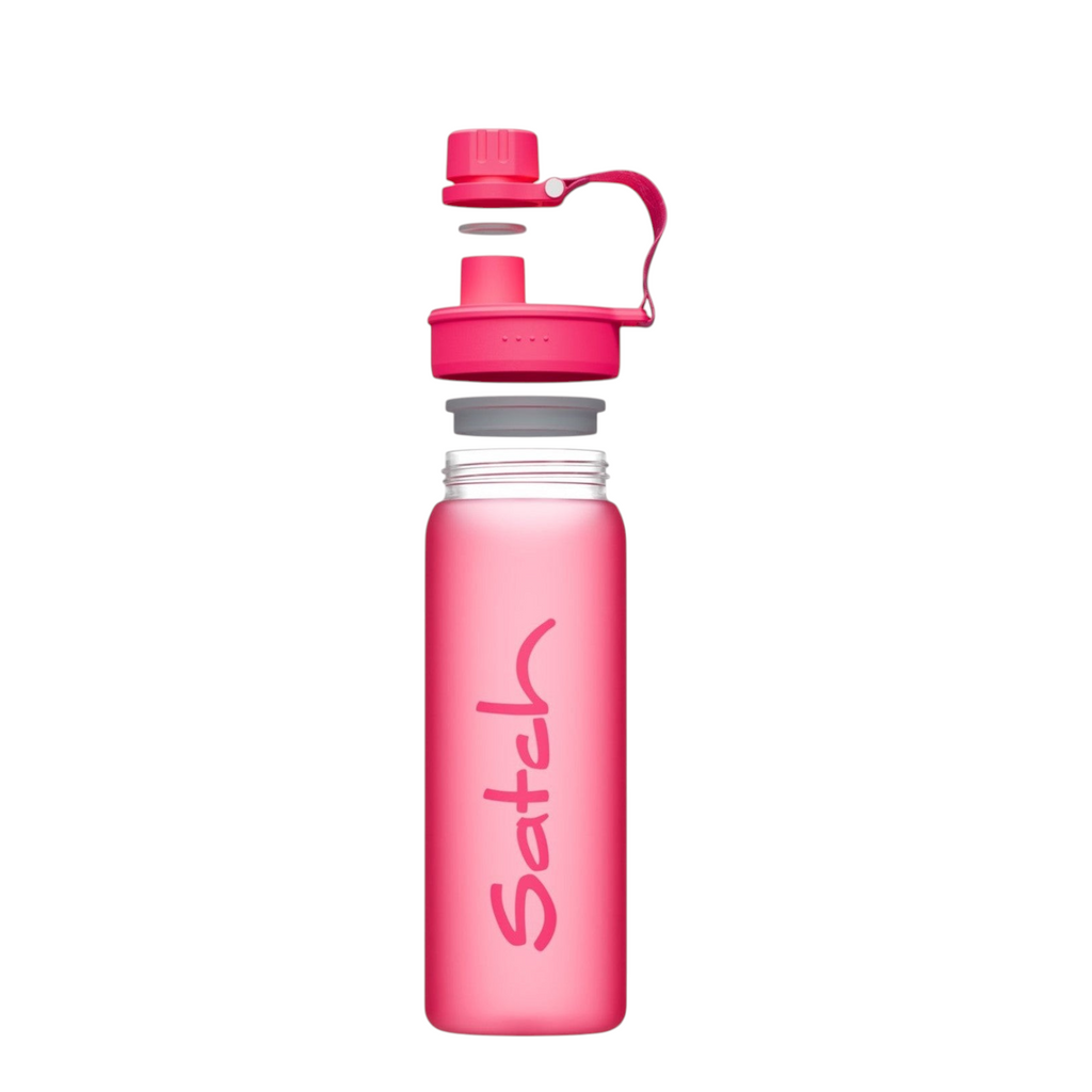 Lieblingstasche Satch pink BPA-free sports water bottle with disassembled leak-proof lid components