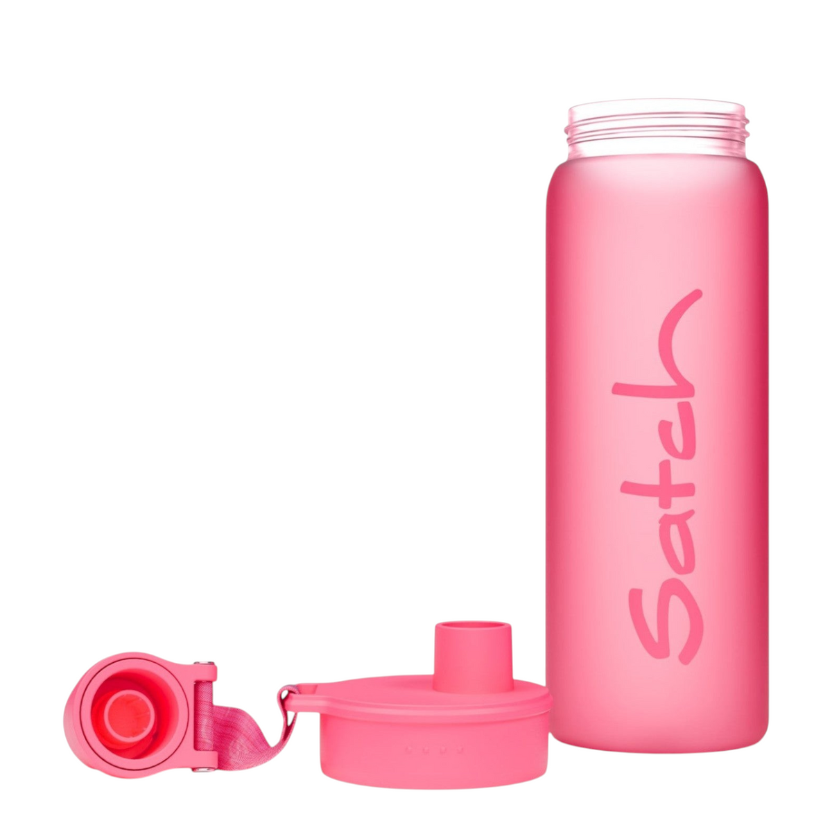 Lieblingstasche Satch pink BPA-free sports water bottle with leak-proof lid for school and outdoor activities