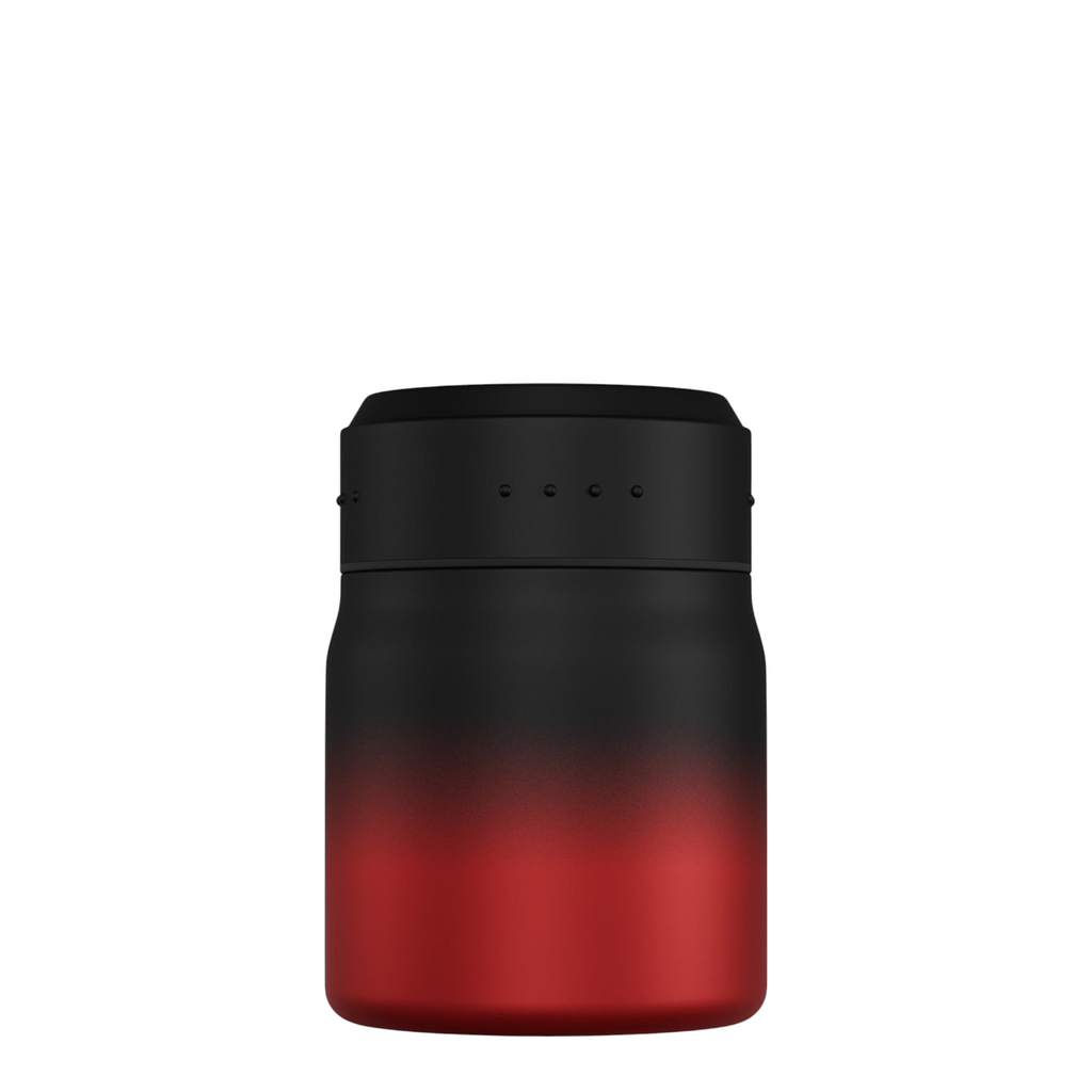 Lieblingstasche Satch insulated food container in black and red gradient with a leakproof lid for school lunches.