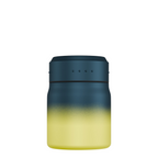 Lieblingstasche Satch insulated food container in a blue and yellow gradient design for hot or cold school lunches.