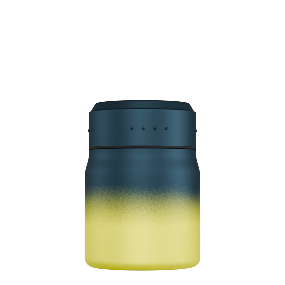 Lieblingstasche Satch insulated food container in a blue and yellow gradient design for hot or cold school lunches.
