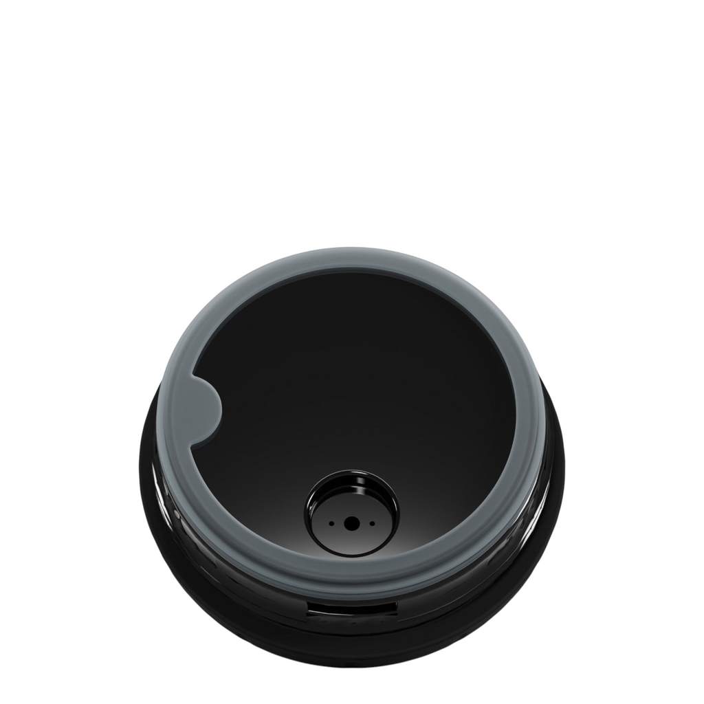 Lieblingstasche Satch insulated food container lid in black with grey silicone seal and integrated spoon holder