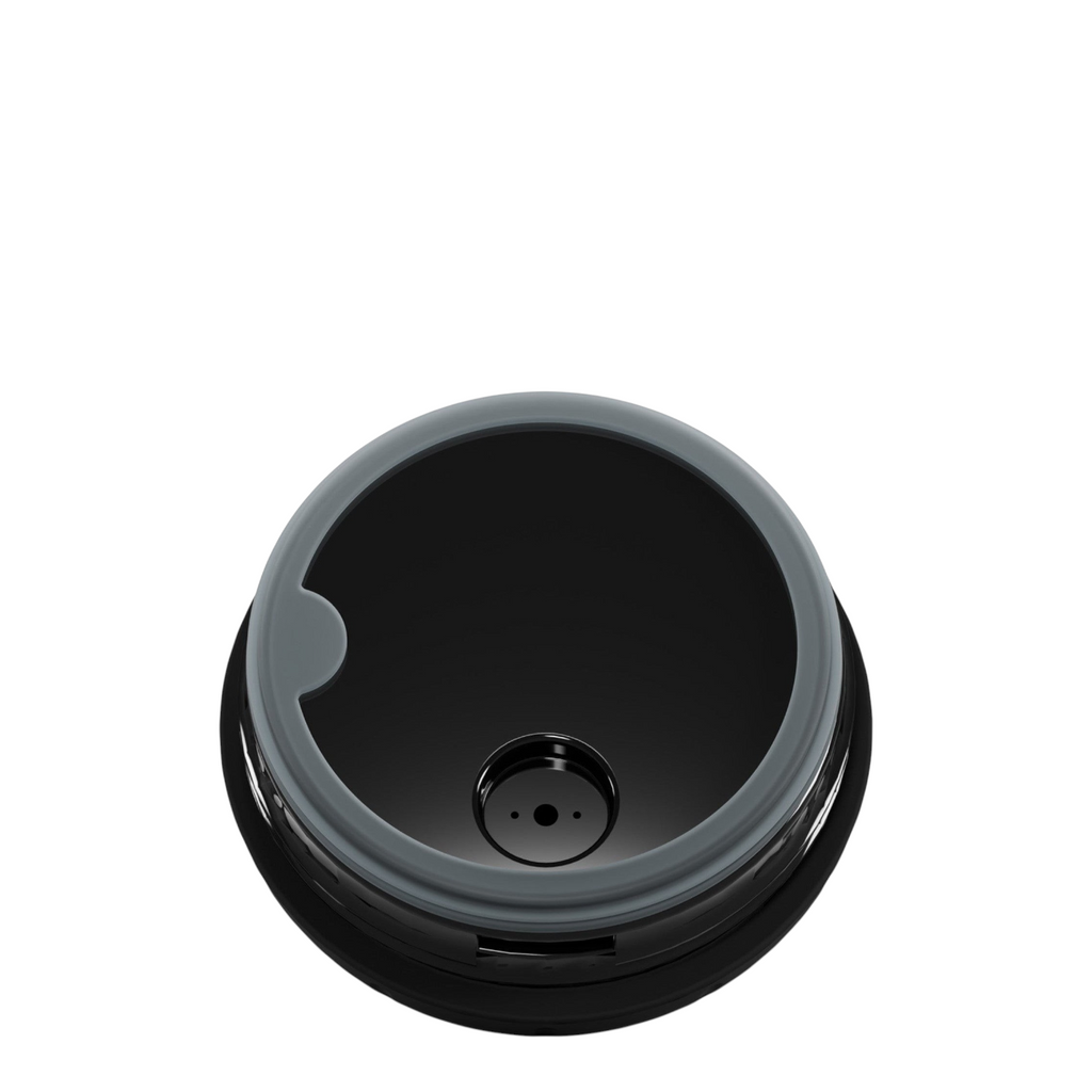 Lieblingstasche Satch insulated food container lid in black with grey silicone seal and integrated spoon holder