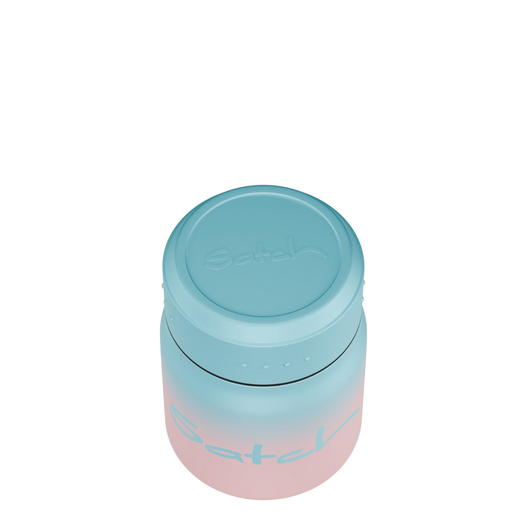 Lieblingstasche Satch insulated food container in a blue and pink gradient design with a secure lid