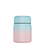 Lieblingstasche Satch insulated food container in a blue to pink gradient finish for keeping school lunches fresh.
