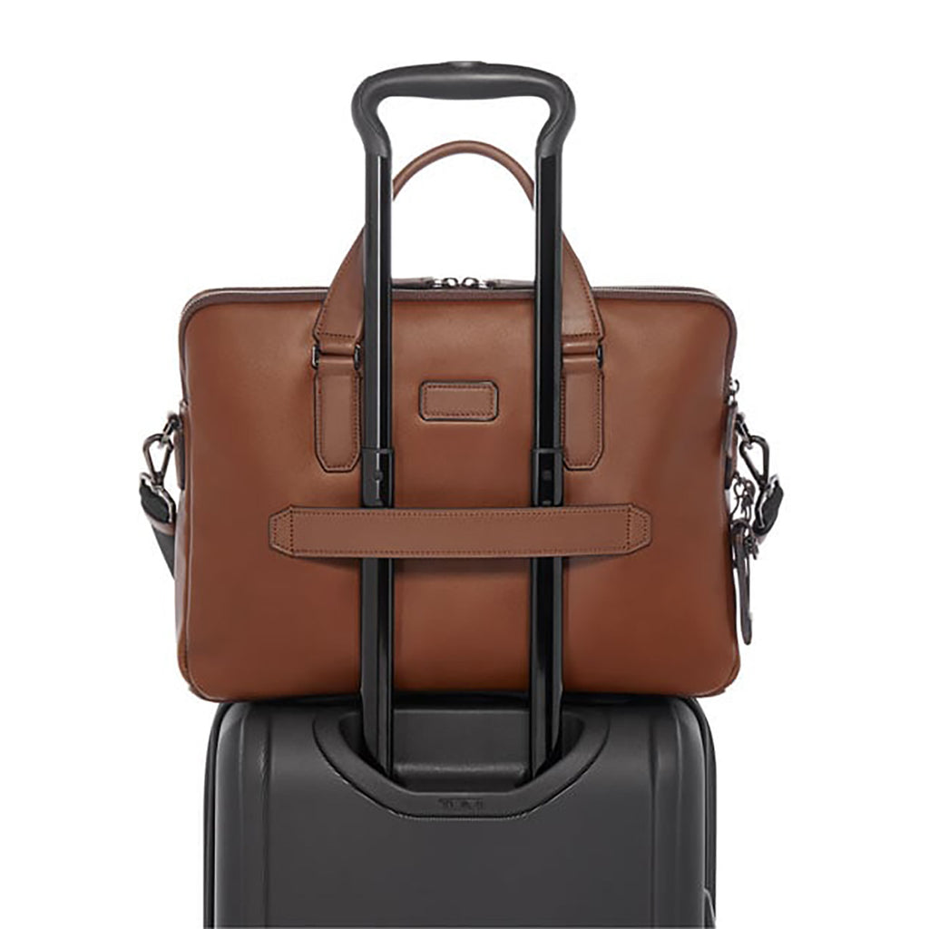 Tumi Harrison Leather Sycamore Slim Brief